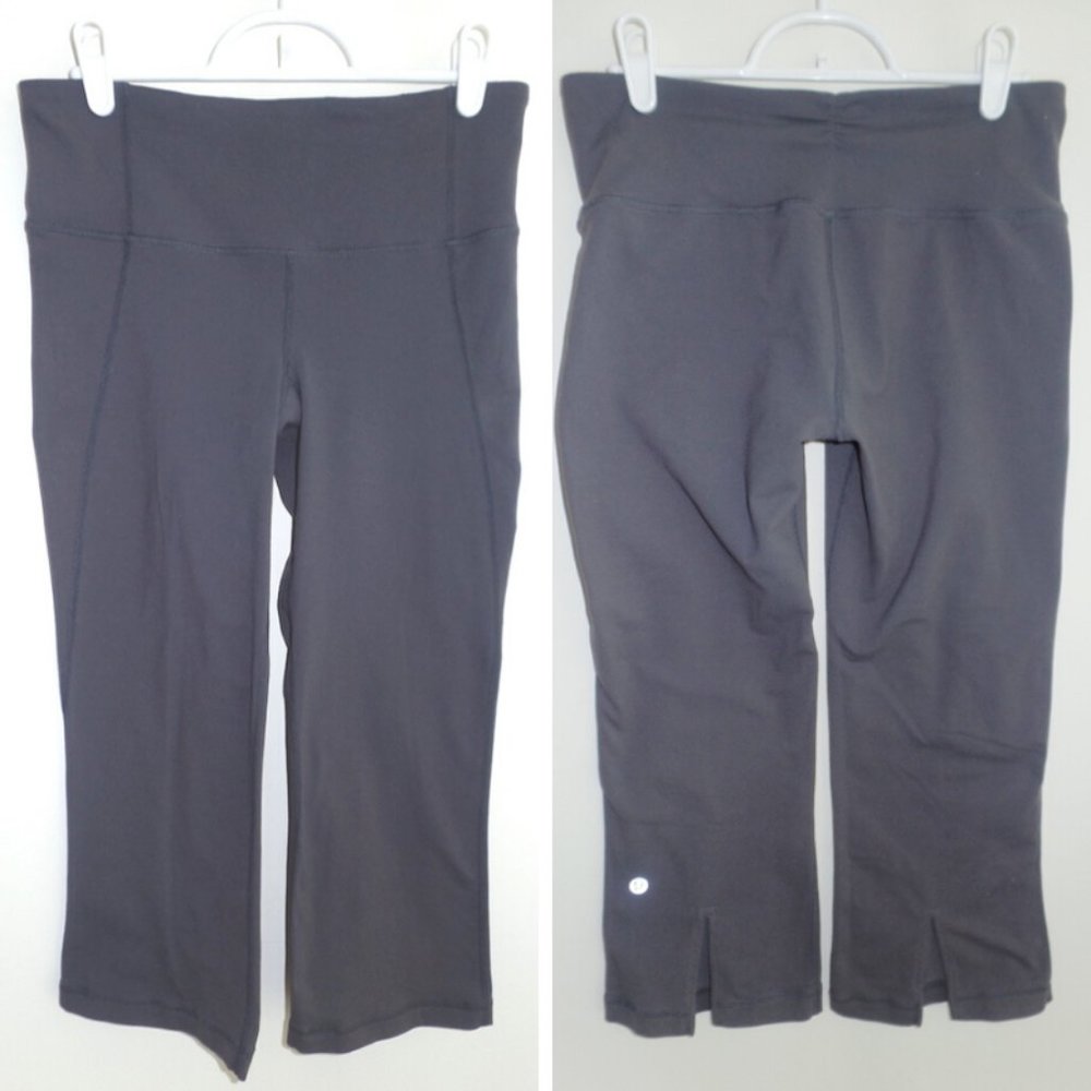 LULULEMON Gray Gather & Crow Crop Workout Pants